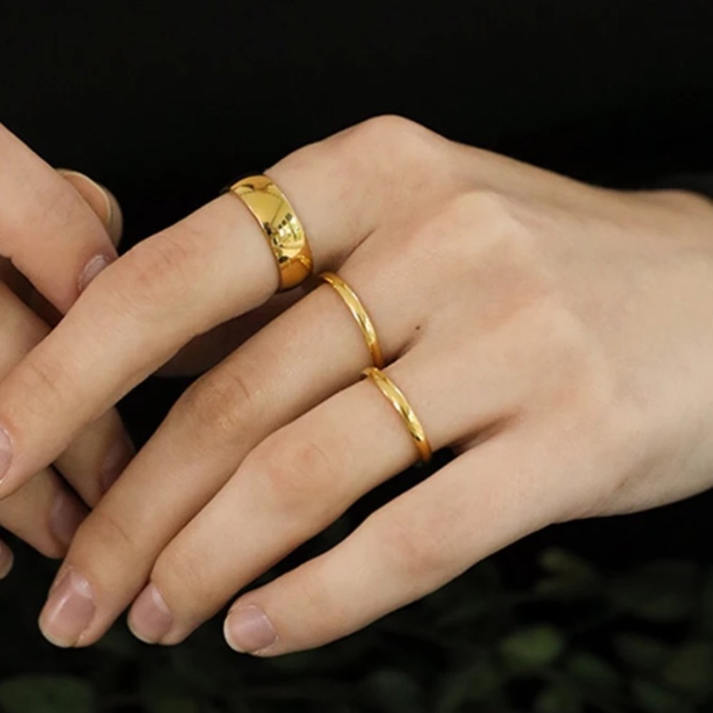 18k Gold Plated Titanium Steel Band Ring